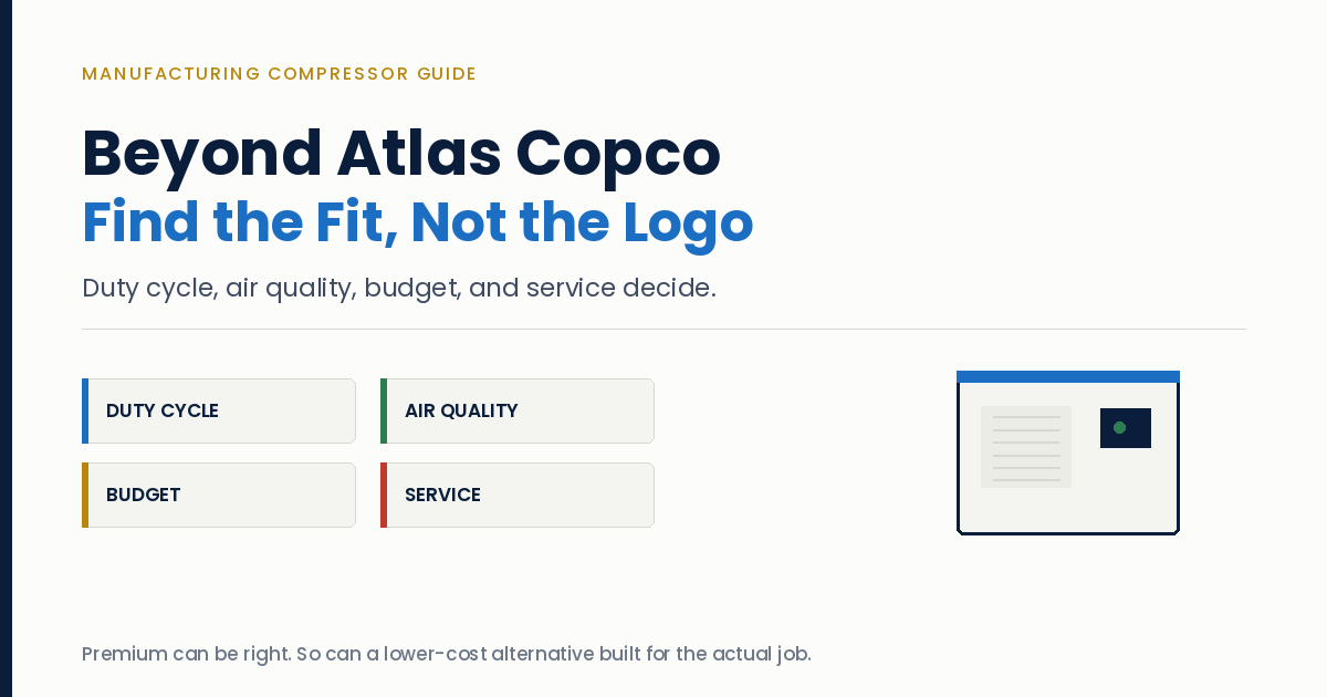 Beyond Atlas Copco: Finding the Perfect Air Compressor for Your Manufacturing Needs