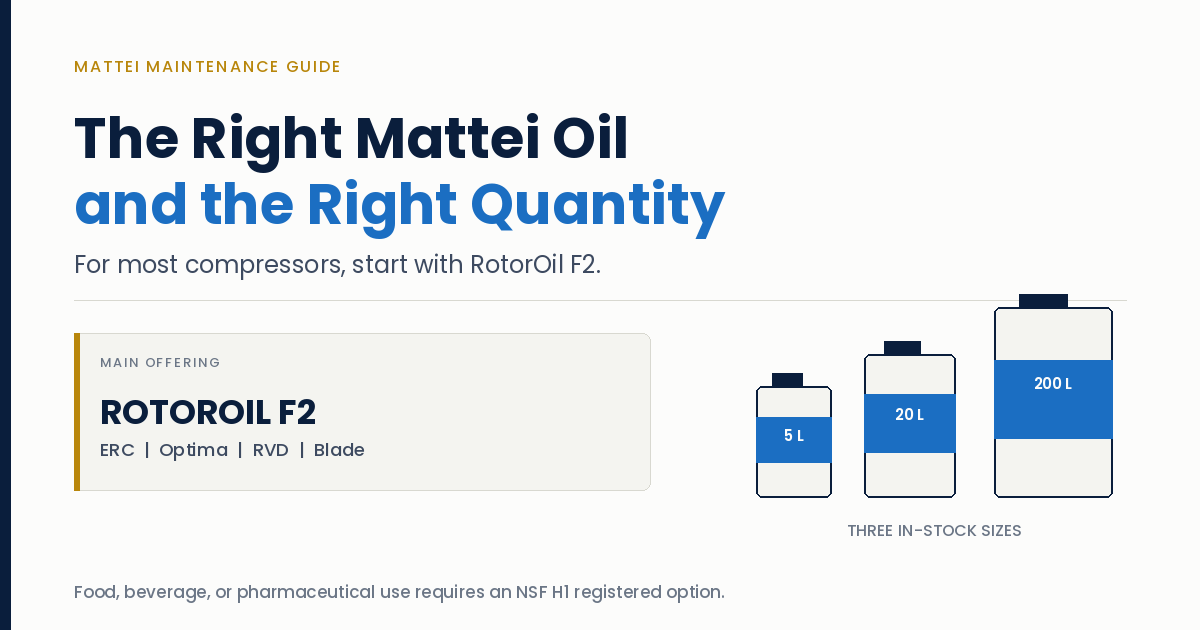 Choosing the Right Oil and Quantity for your Mattei Compressor