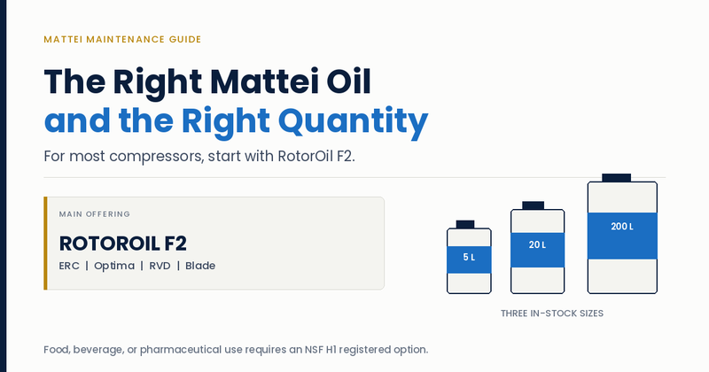 Choosing the Right Oil and Quantity for your Mattei Compressor
