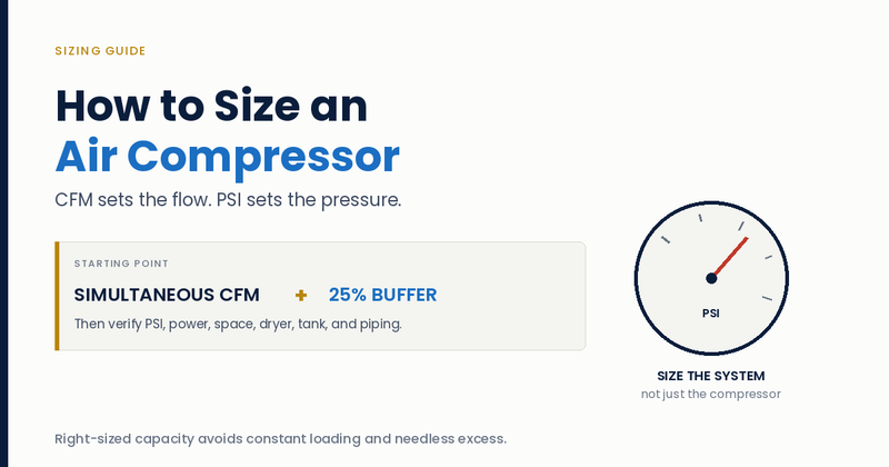 How to Size an Air Compressor: CFM, PSI & HP Explained Simply