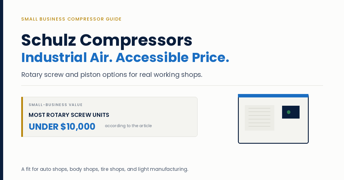 Schulz Compressors: The Superior Small Business Option