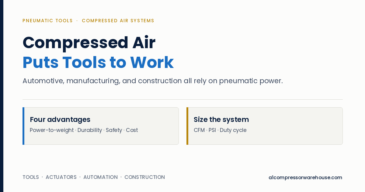 The Power of Pneumatics: Why Pneumatic Tools and Systems Are Essential for Your Business