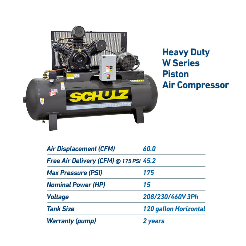 Schulz 15120HW60X-3 Piston Air Compressor