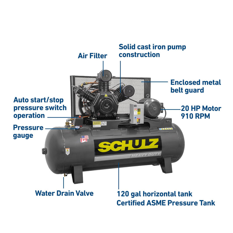 Schulz 10120HW40X-3 Piston Air Compressor
