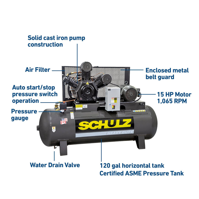 Schulz 15120HW60X-3 Piston Air Compressor