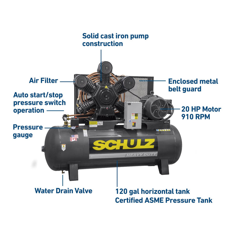 Schulz 20120HWV80X-3 Piston Air Compressor