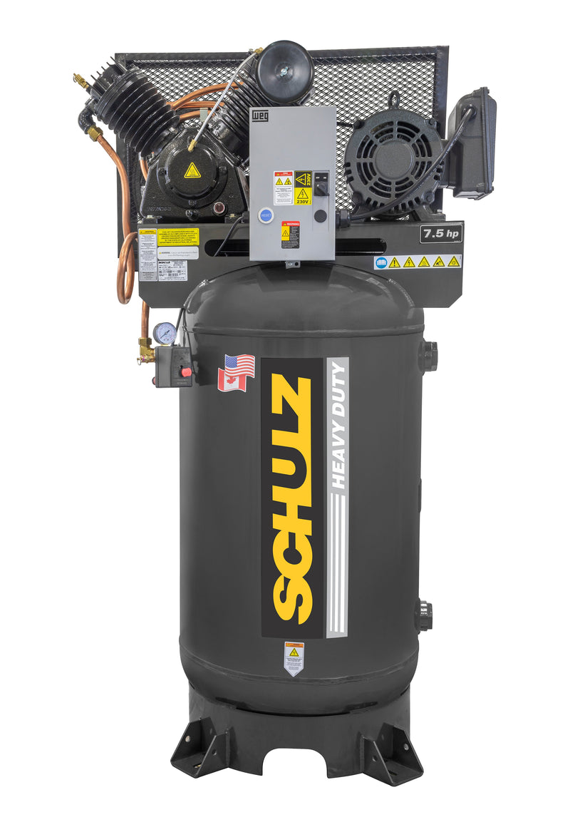 Schulz 7580VV30X-1 Piston Air Compressor — Front View