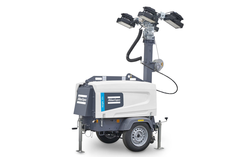 Atlas Copco HiLight V7+ Photocell mobile LED light tower with mast raised