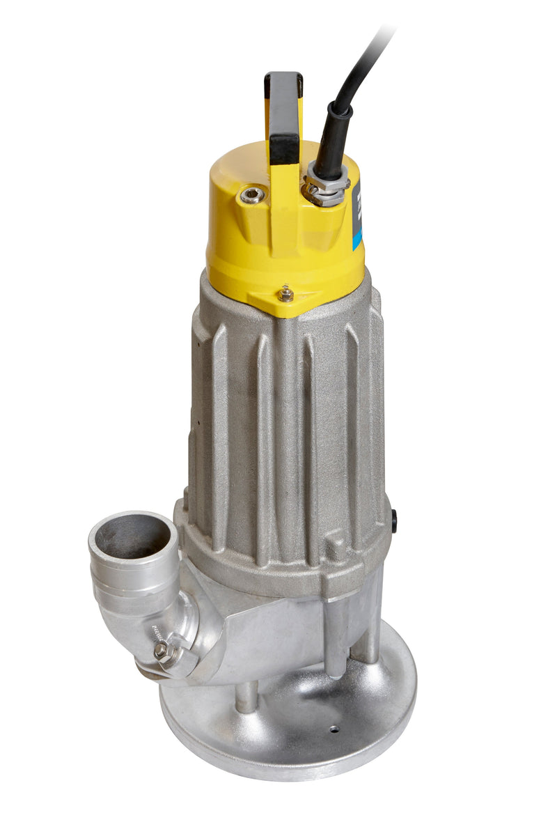 Atlas Copco WEDA S30N Submersible Sludge Pump - rear view showing discharge
