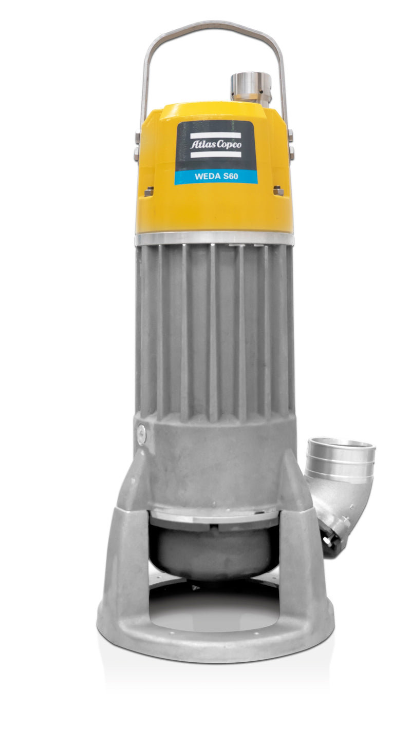 Atlas Copco WEDA S60N Submersible Sludge Pump - front elevation
